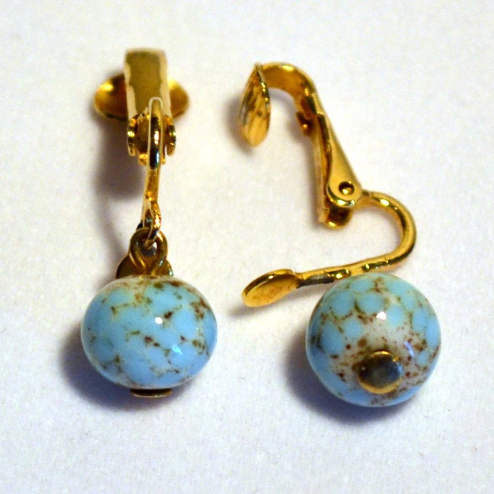 Clip On Turquoise Bead Earrings